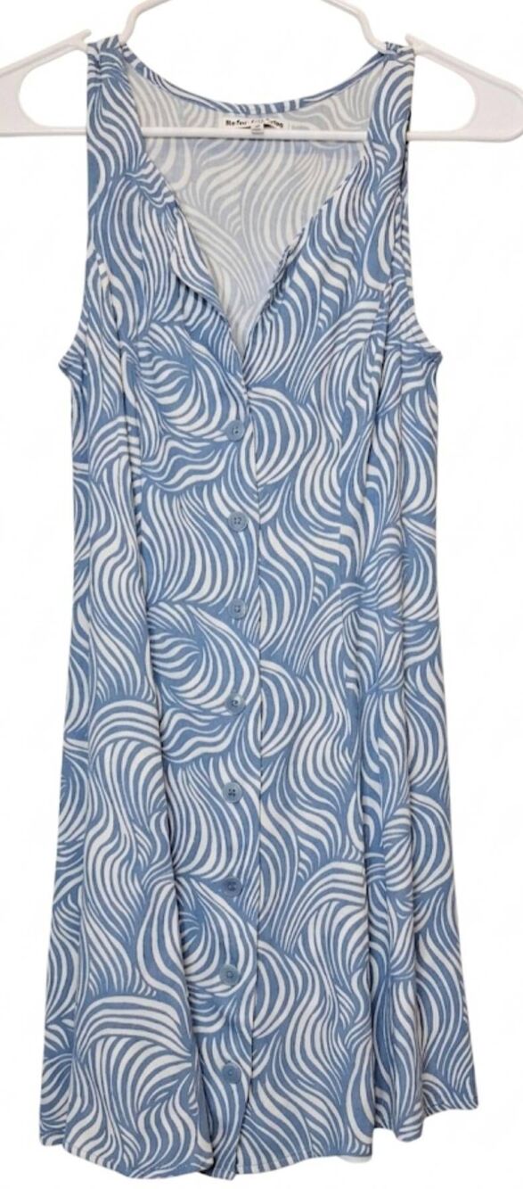 Reformation womens size 4 Rilynn mini dress blue button front